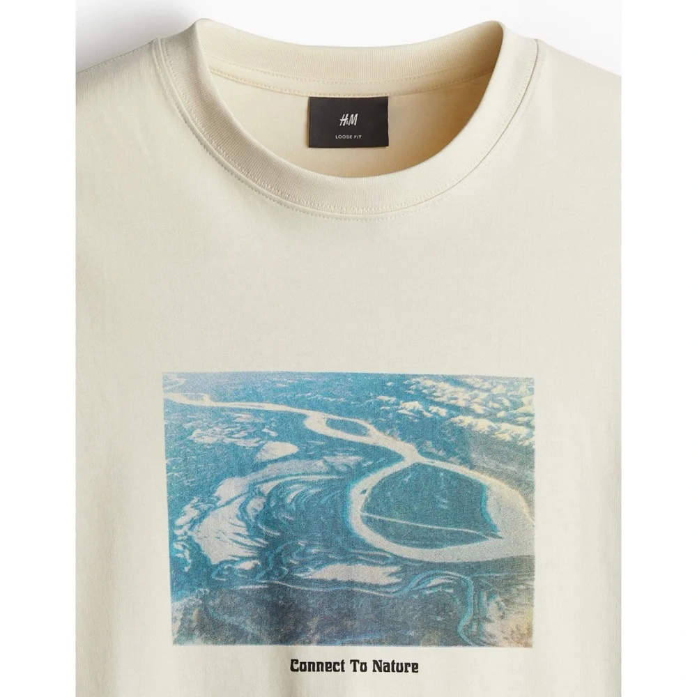 H&M Mens “Connect To Nature” Loose Fit T-Shirt, Size XXL - Picture 5 of 10